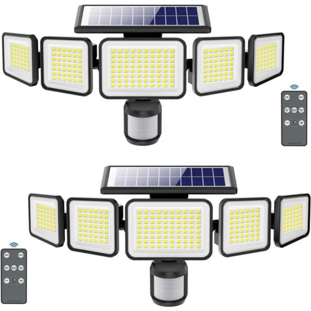 Solar Motion Sensor Lights Outdoor 4000LM 236 LED Flood Lights Waterproof 2 Pack